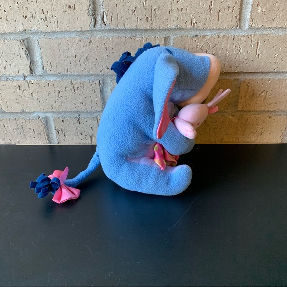 Disney Fisher Price Baby Eeyore Plush Toy Rattle Satin Blanket Ears 2004 - Picture 5 of 13